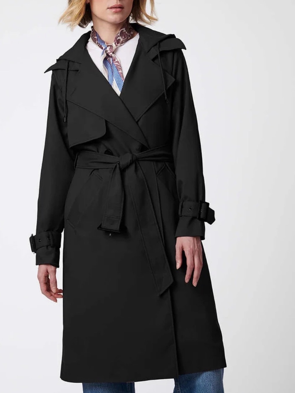 BERNADO Double Breasted hooded trench coat